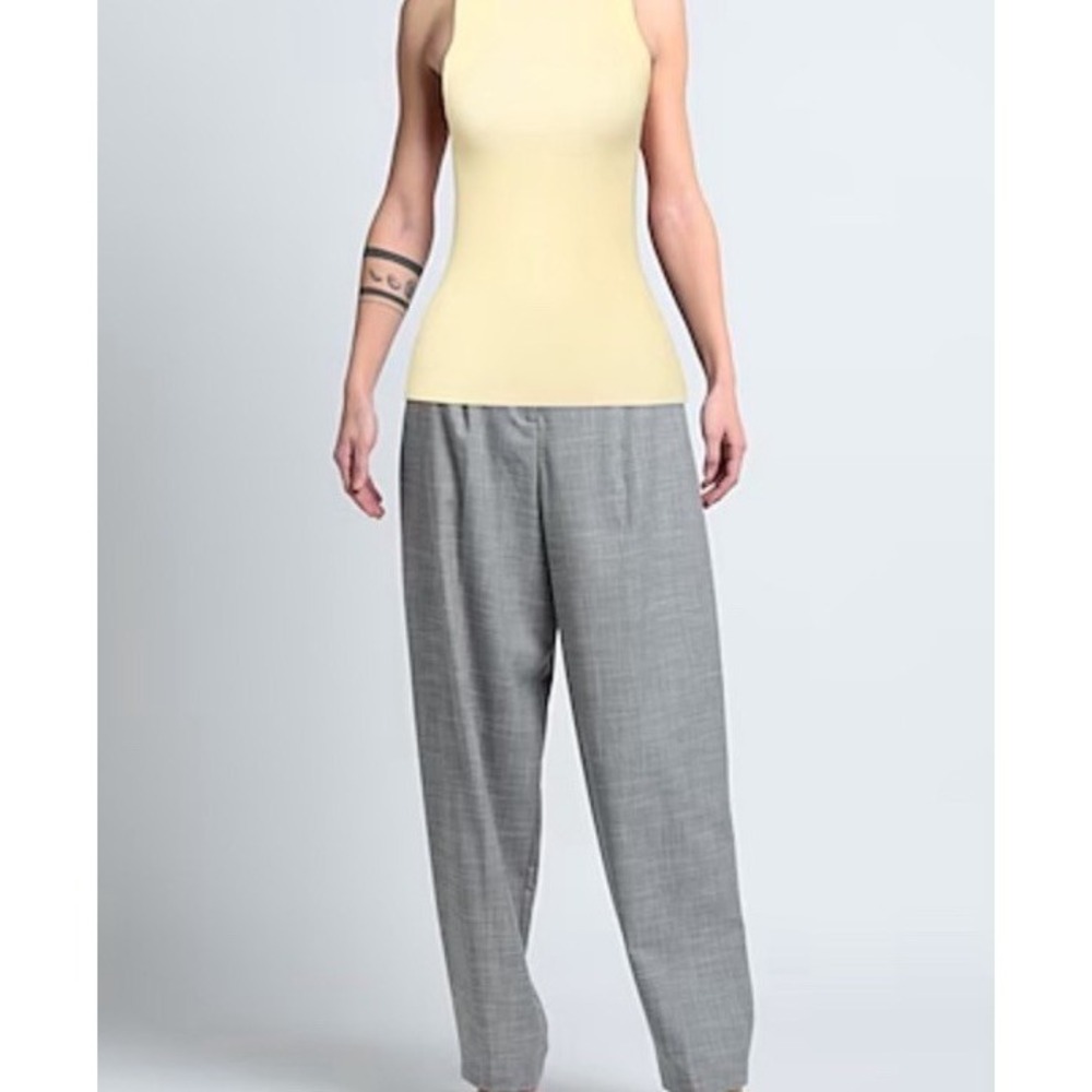 Ganni Long Yellow Ribbed Knit Sleeveless Large Sweater Top‎